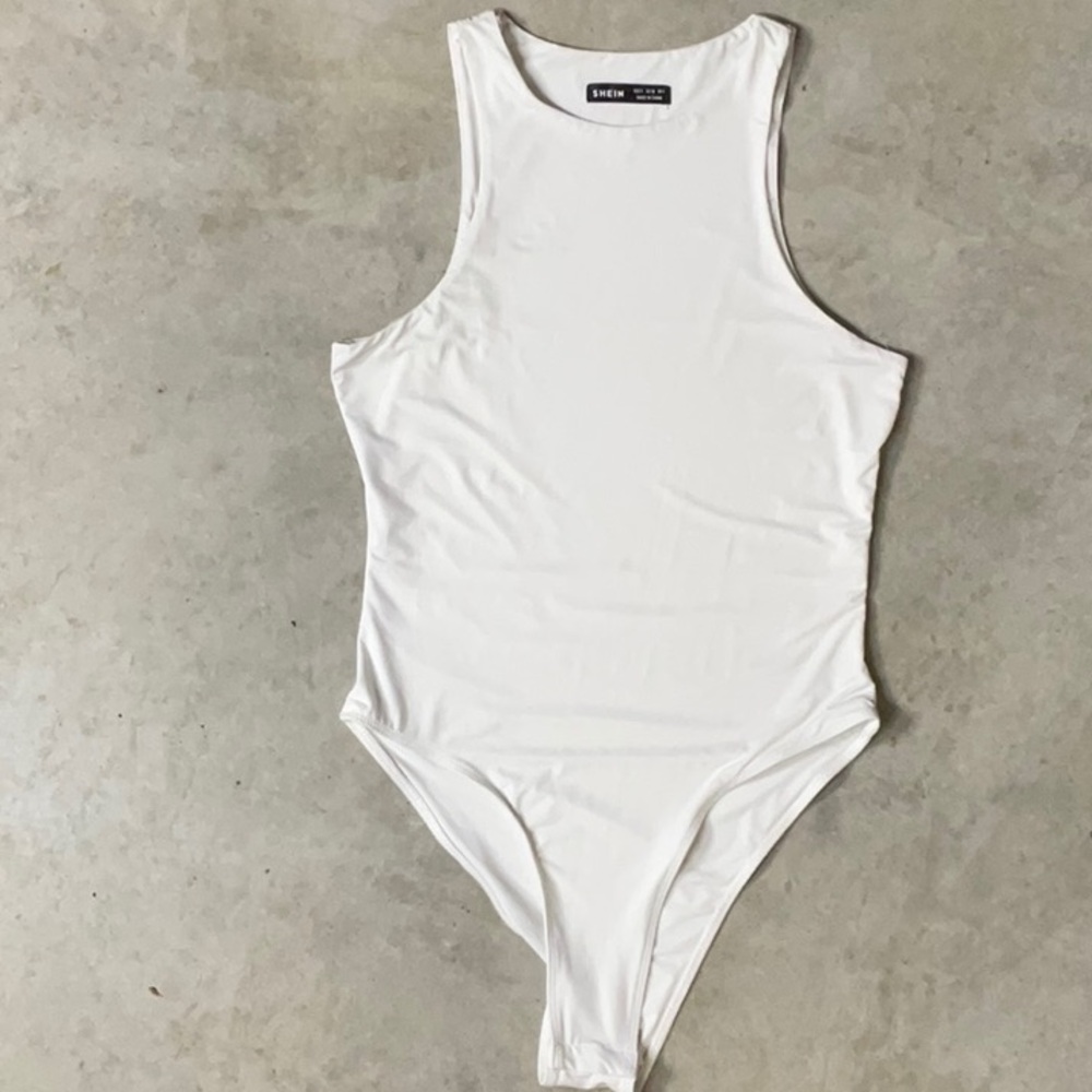 SHEIN Sleek White Bodysuit